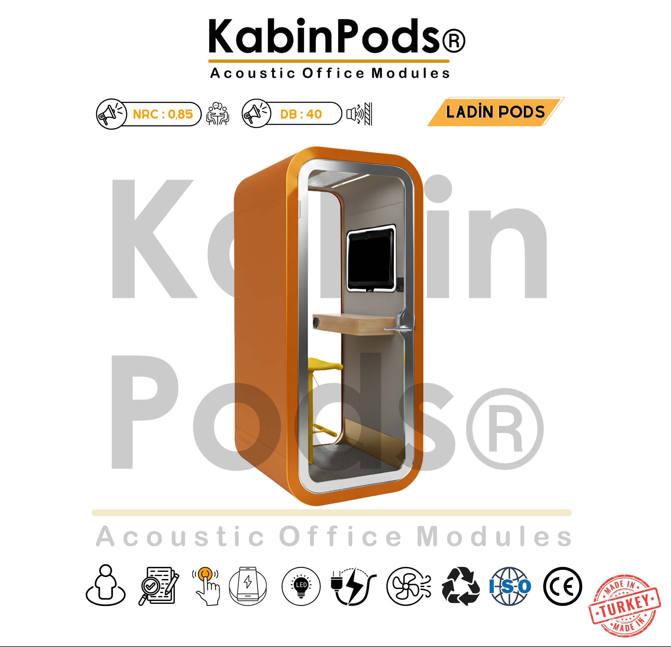 Ofiste tek kişilik telefon kabini